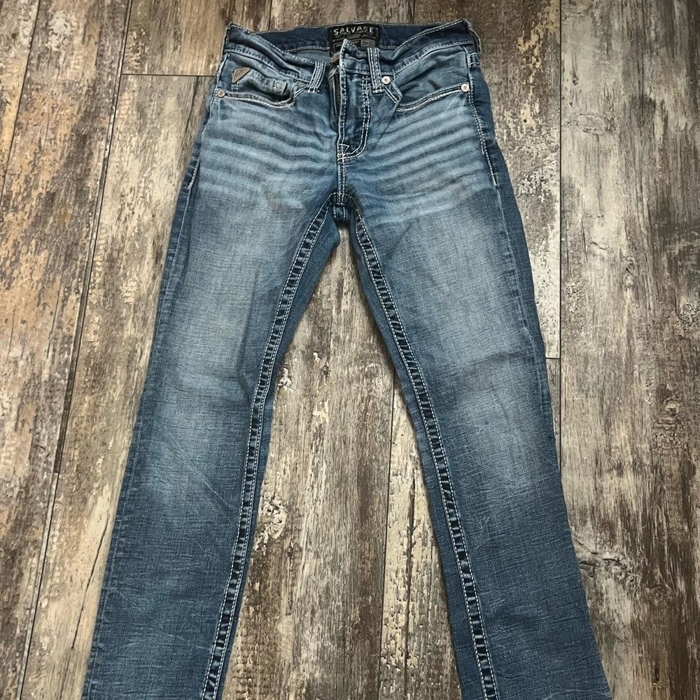 Salvage Light Blue Slim Straight Jeans 29x32